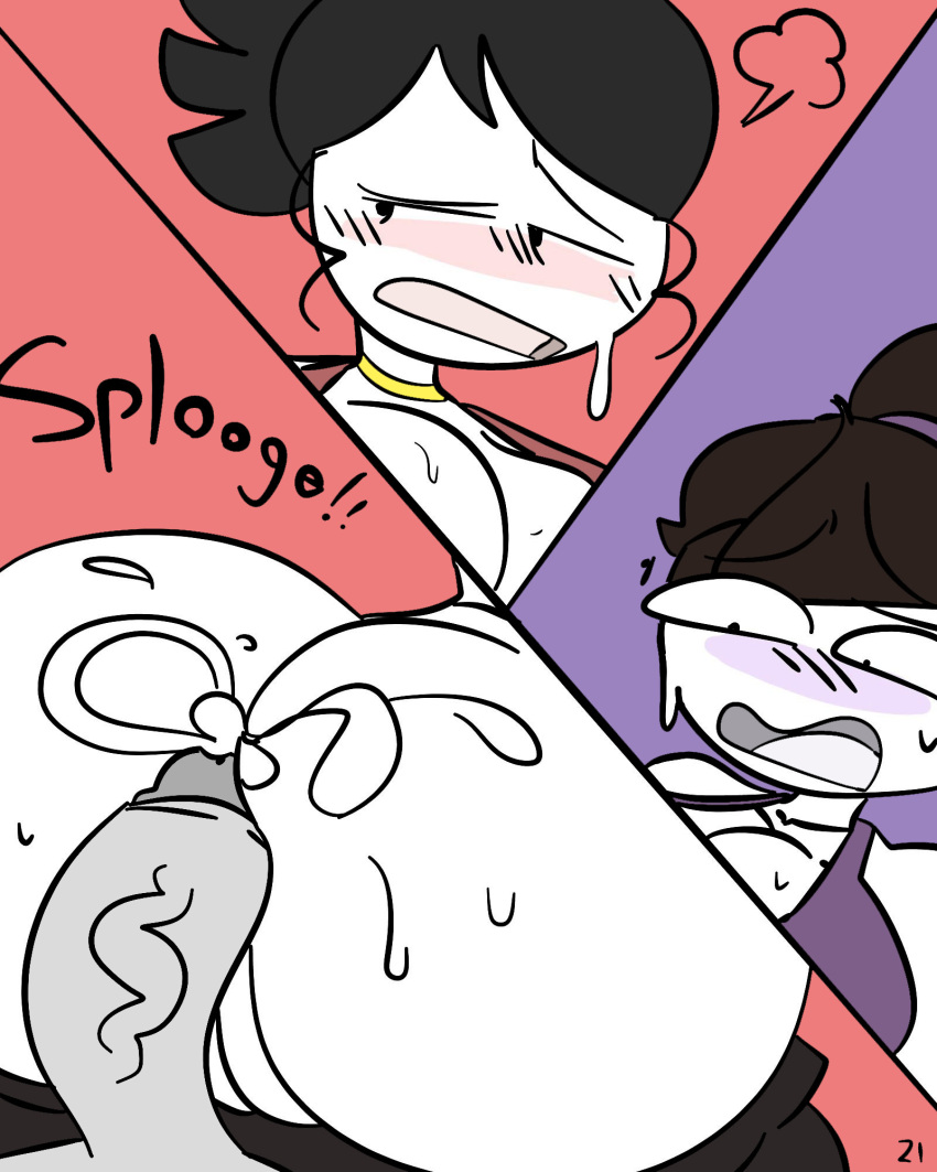 1boy 2022 2girls anal anon blush clothing cum cum_in_ass cum_inside dialogue incest jaiden jaiden_animations jaidens_mom milf mob_face mother_and_daughter necklace penis ponytail short_hair slobbyslapper smile sssir sssir8 straight sweat tank_top text threesome