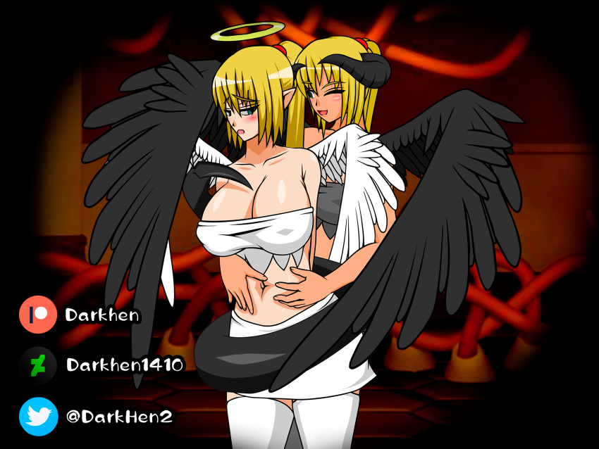 angel_girl angel_wings dark_angel darkhen1410 harassment koooon_soft koooonsoft_angel_girl koooonsoft_dark_angel