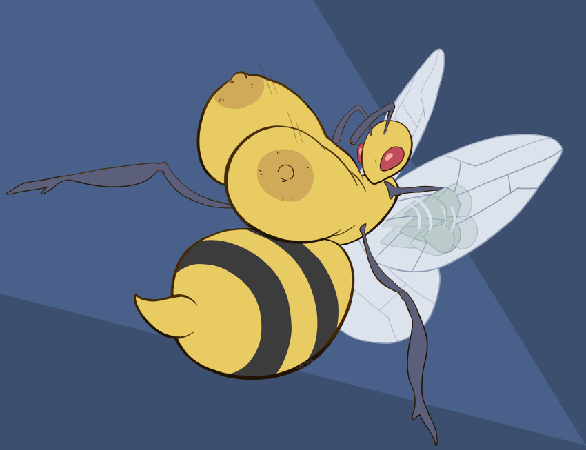 absurd_res antennae_(anatomy) arthropod bee beedrill big_breasts breasts busty_feral female feral feral_only hi_res hymenopteran insect_wings insects leptail nintendo nipples pokémon_(species) pokemon red_eyes solo video_games wings yellow_body yellow_nipples