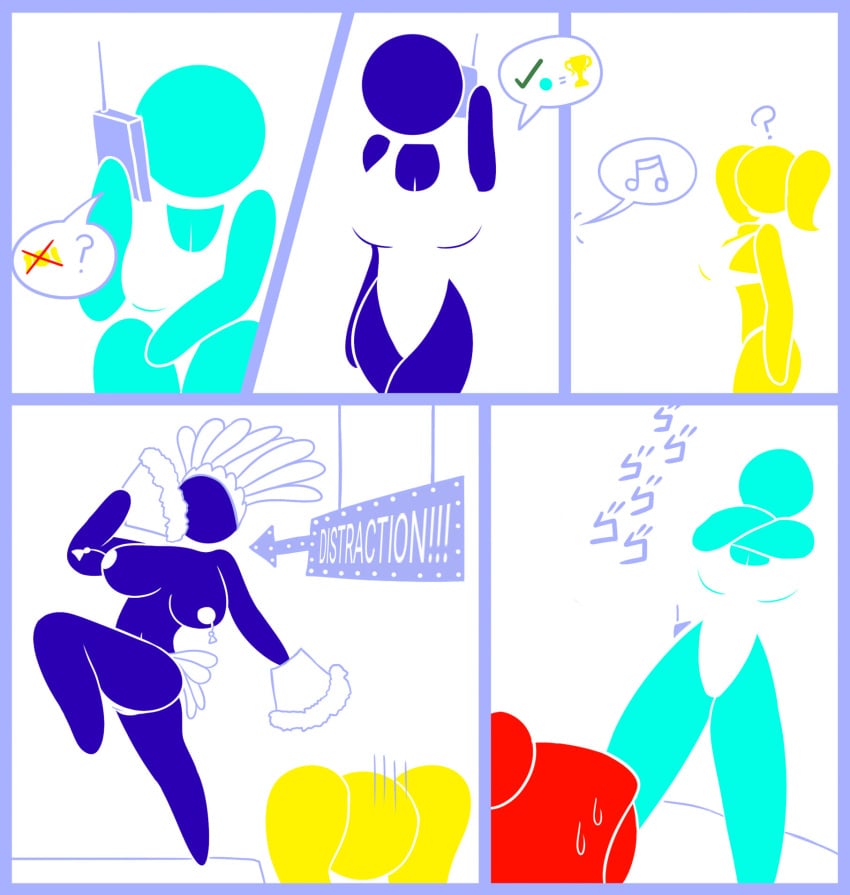 blue_(harvestman) comic_page cyan_(harvestman) dancing digital_drawing_(artwork) digital_media_(artwork) harvestman_here pictogirls_(harvestman) pictogram red_(harvestman) stick_figure stickman yellow_(harvestman)