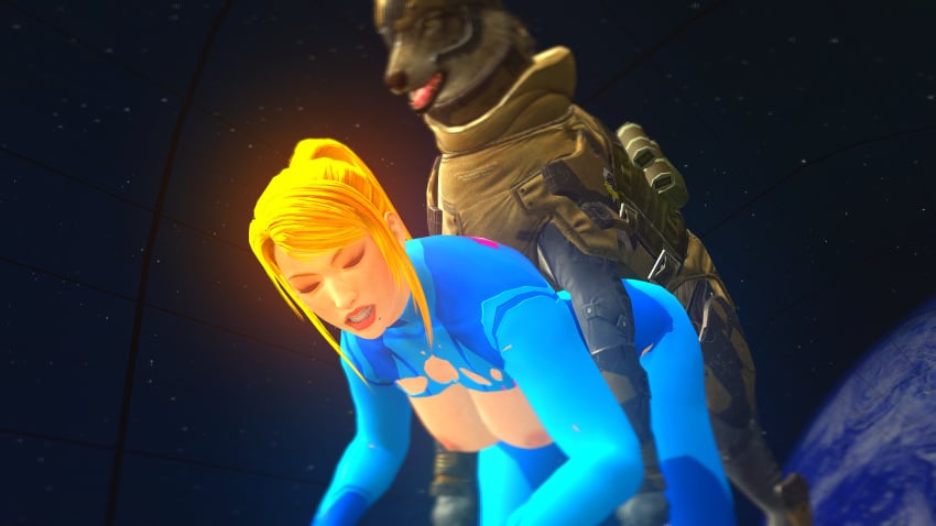 blonde_female blonde_hair blonde_hair_female bodysuit canine diamond_dog feral garry's_mod gmod metal_gear_solid metal_gear_solid_v metroid samus_aran space suit torn_bodysuit torn_clothes torn_clothing zero_suit zero_suit_samus zoophilia