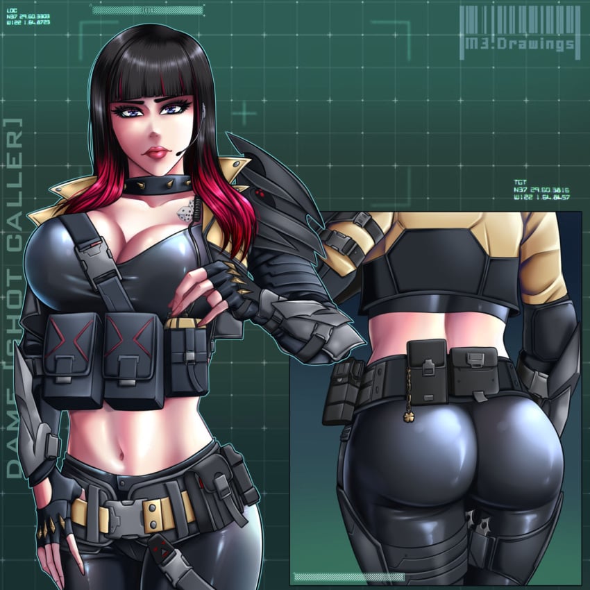 1girls big_ass big_breasts blue_eyes call_of_duty_mobile dame_(cod)