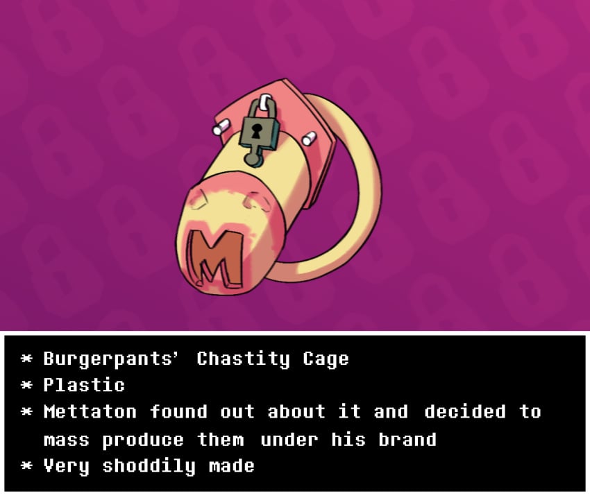 burgerpants chastity_cage chastity_cage_only chastity_device chastity_device_only dracozhilla felid locktober mammal nude stylized_chastity_cage text undertale_(series) zero_pictured