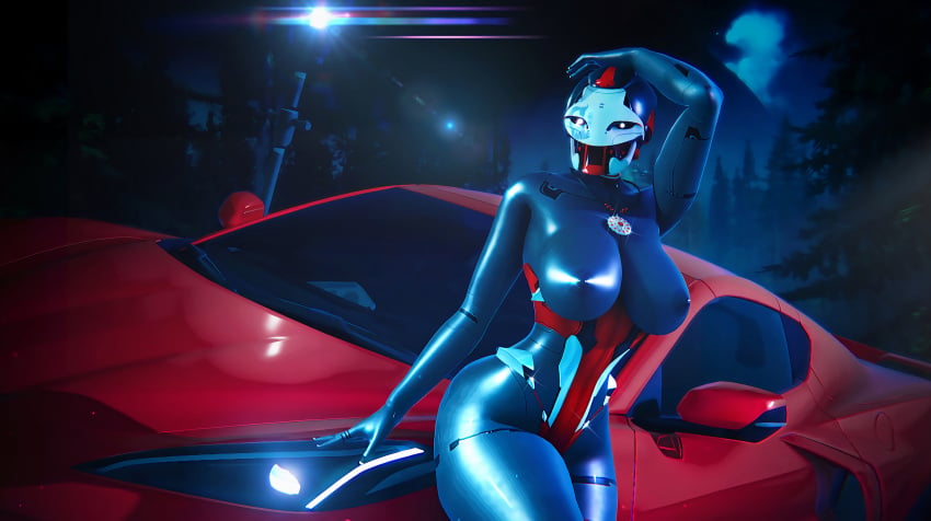 1girls 3d 3d_(artwork) ada-1 ass big_breasts breasts bungie car destiny_(game) destiny_(video_game) destiny_2 exo functionally_nude large_breasts leaning leaning_back legs leotard nipples robot_girl robot_humanoid solo solo_female sonicfreak sports_car thick_thighs thighband thighs