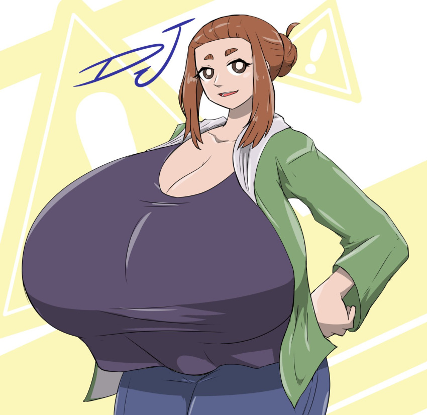 1girls big_breasts breasts brown_hair busty cleavage curvaceous curvy curvy_body curvy_female curvy_figure djthepokemen female huge_breasts kaii_to_otome_to_kamikakushi large_breasts short_eyebrows small_eyebrows sumireko_ogawa voluptuous