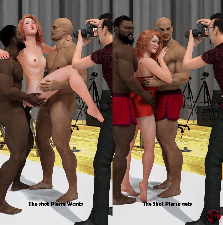 1girls 2boys1girl 3boys 3d absurd_res anal auburn_hair bald bald_man balls barefoot beard camera dark-skinned_male dark_skin double_penetration female frank_harper_(troxvi) freckles ginger hi_res human human_only interracial light-skinned_female light_skin male mature mature_male mmf_threesome model muscular muscular_male penis photoshoot pierre_bernard_(troxvi) red_hair rex_(troxvi) rori_collins_(troxvi) sandwich_position sandwiched self_upload small_breasts stand_and_carry_position standing standing_sex straight suspended_double_penetration threesome troxvi underwear vaginal_penetration