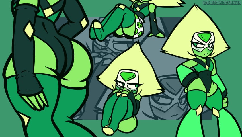 1girls back_view cartoon_network crystal_gem female flustered gem_(species) green_body leotard looking_annoyed peridot_(steven_universe) shortstack solo standing steven_universe tagme thecomicoalman thick_thighs thighs underwear