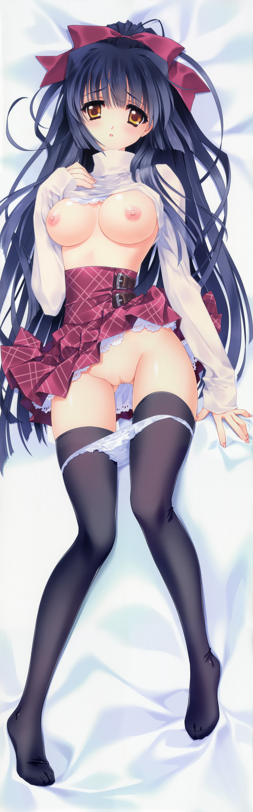 breasts carnelian dakimakura kuraki_suzuna moonlight_lady nipples orbit panty_pull possible_duplicate pussy shirt_lift thighhighs uncensored