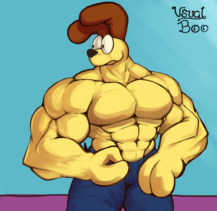 canine fur garfield_(series) huge_muscles male muscles muscular_male odie thick_thighs usual_boo