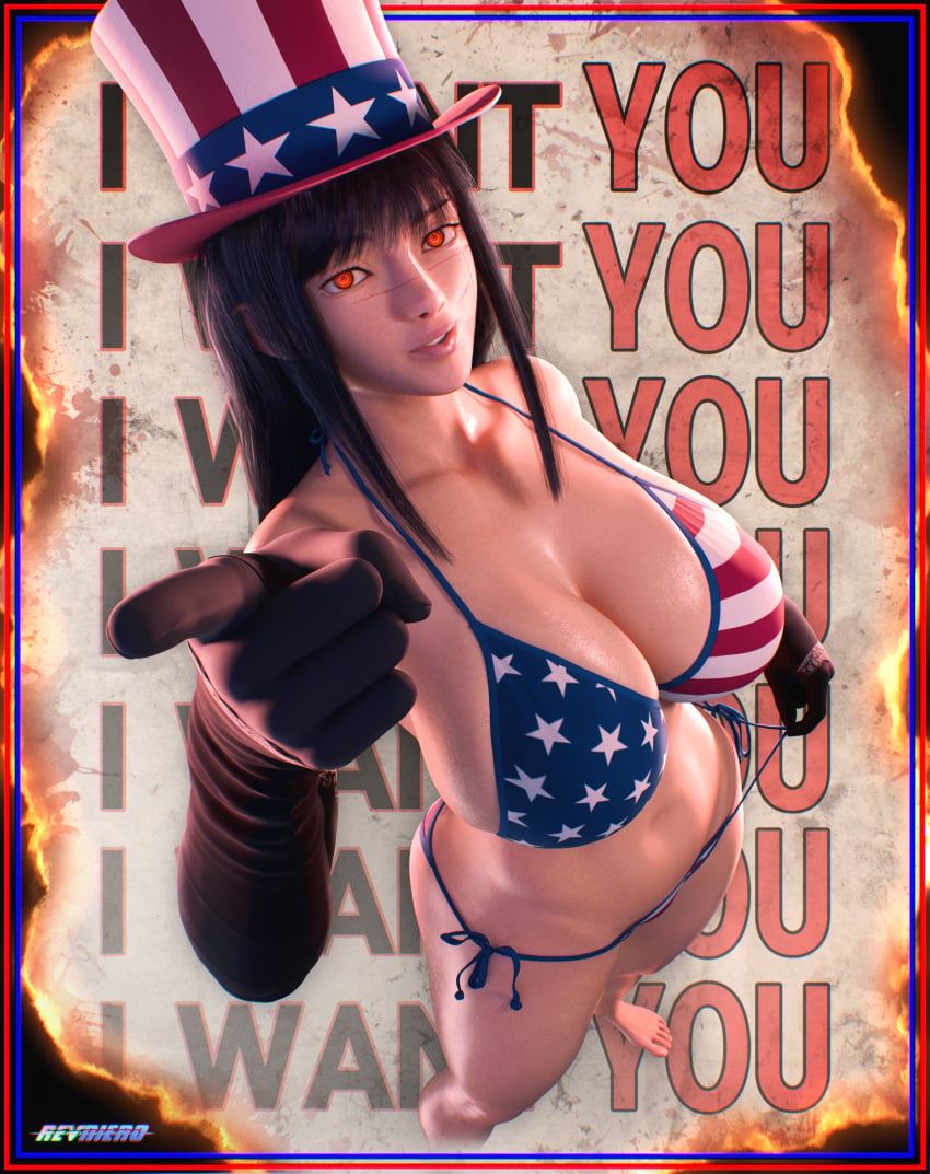 1girls 3d 4th_of_july american_flag american_flag_bikini anime bangs big_breasts bikini black_hair blender chainsaw_man cleavage eyes feet female female_only fire gloves glowing_eyes hat lips long_hair looking_at_viewer overflowing_breasts paper perspective pointing pose pulling_clothing red_eyes revniero3d stars stomach stripes thick_thighs watermark yoru_(chainsaw_man)