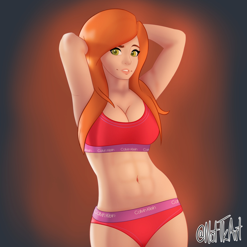 disney disney_channel female green_eyes kim_possible kimberly_ann_possible nottkart red_hair solo underwear