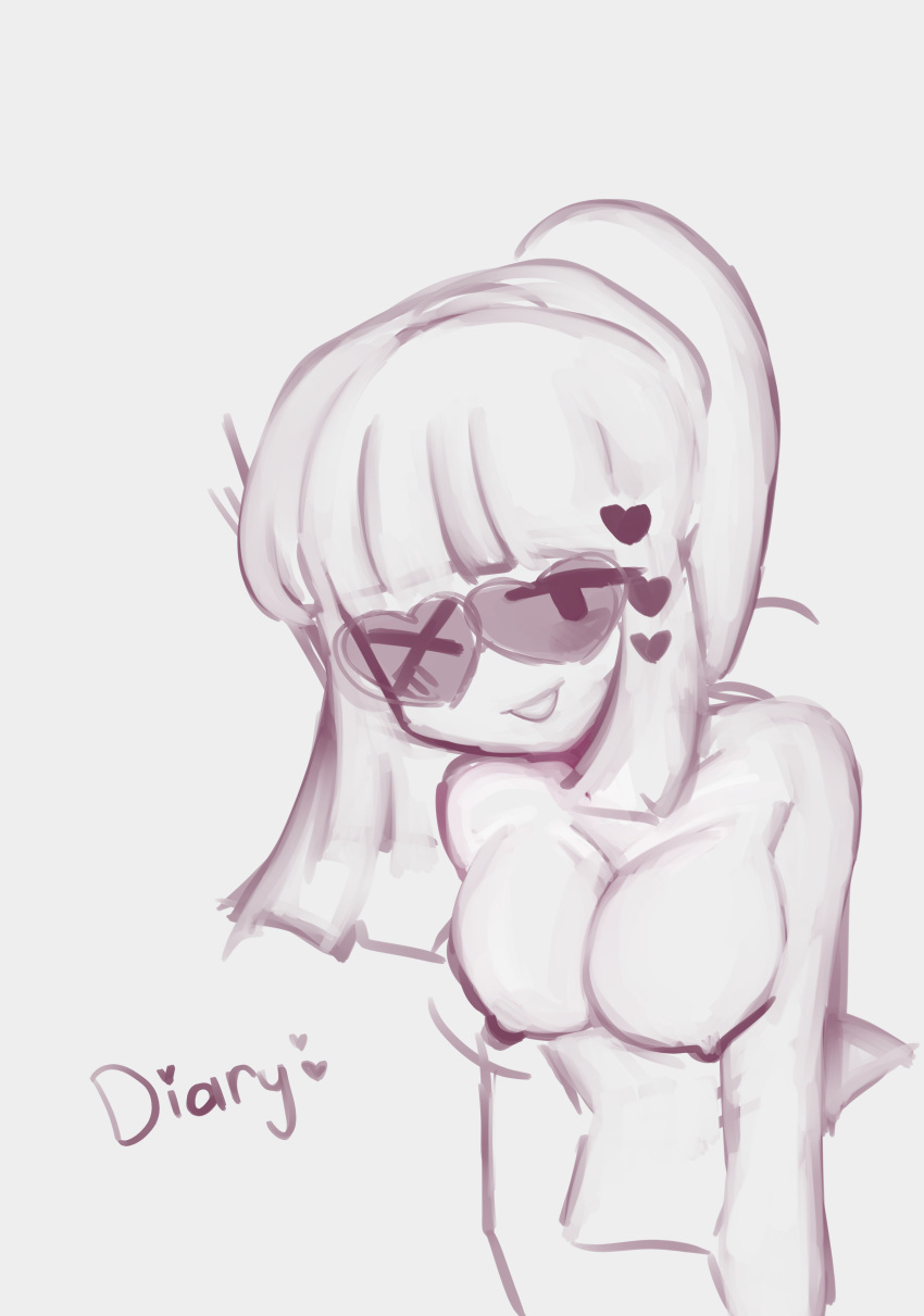 breasts diary female female_only humanized object_shows only_female solo solo_female sunglasses tagme