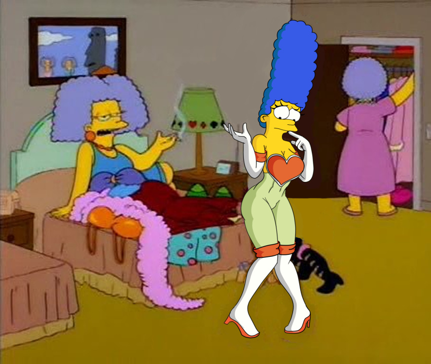 cosplay edit female female_only marge_simpson nap´sart patty_bouvier rouge_the_bat_(cosplay) screencap screenshot screenshot_edit selma_bouvier the_simpsons