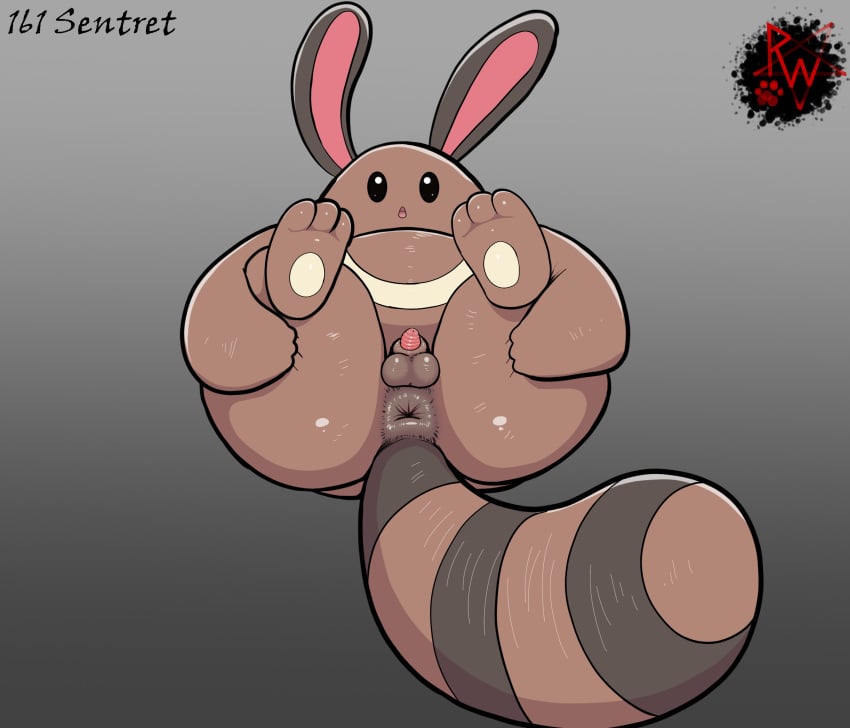 1boy animal_genitalia animal_penis anus ass balls big_butt brown_body brown_fur darkened_genitalia digital_media_(artwork) erection feet feral fur generation_2_pokemon genitals hands_on_legs hands_on_own_legs hi_res hindpaw holding_legs holding_legs_up huge_balls huge_cock huge_penis huge_testicles hyper_balls hyper_penis hyper_testicles looking_at_viewer lying male male_only mammal massive_balls massive_penis massive_testicles nintendo on_back open_mouth paws penis pokémon_(species) pokemon presenting puffy_anus rapistwerewolf sentret sheath simple_background slightly_chubby soles solo thick_thighs video_game video_games