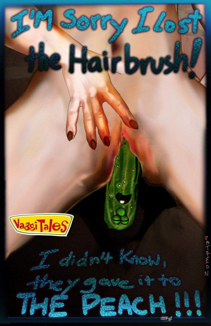 cucumber cucumber_in_pussy cucumber_masturbation fingernails larry_the_cucumber nail_polish pweathermk red_nails vaginal_penetration vegetable veggietales