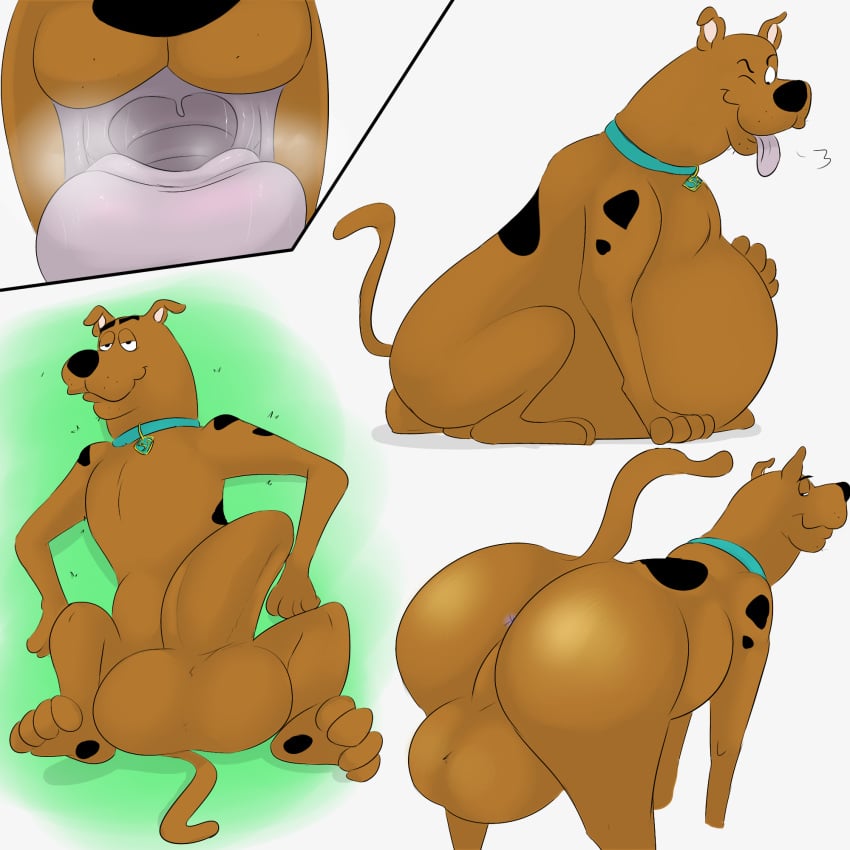 after_vore anus ass balls belly big_balls big_belly big_butt big_penis brown_body brown_fur canid canine canis comic da~blueguy domestic_dog feral fur genitals great_dane hanna-barbera hi_res lying male male_only mammal mastiff molosser open_mouth oral_vore penis scooby-doo scooby-doo_(character) tongue tongue_out uvula vore what