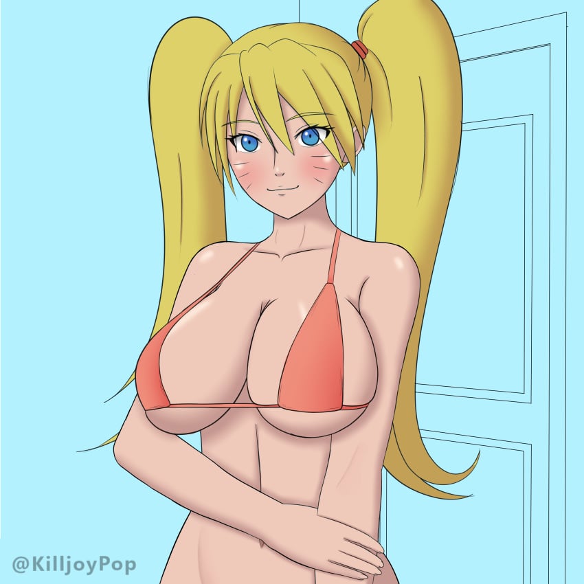 1girls big_breasts bikini bikini_top blonde_hair blue_eyes blush busty cleavage cute facial_markings female female_focus female_only gender_transformation genderswap_(mtf) inner_sideboob killjoypop large_breasts light-skinned_female light_skin long_hair micro_bikini naruko naruto naruto_(classic) naruto_(series) naruto_shippuden orange_bikini orange_swimsuit pale-skinned_female pale_skin rule_63 sexy_no_jutsu shounen_jump sideboob skimpy skimpy_bikini smile smiling solo solo_female solo_focus swimsuit tied_hair twintails underboob uzumaki_naruto very_long_hair voluptuous whisker_markings whiskers yellow_hair