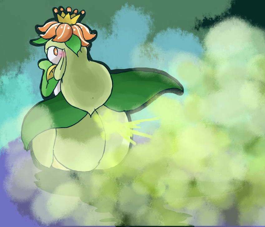 fart fart_fetish farting fetish gassy green_fart green_hair kirbyoblue1 lilligant pokemon