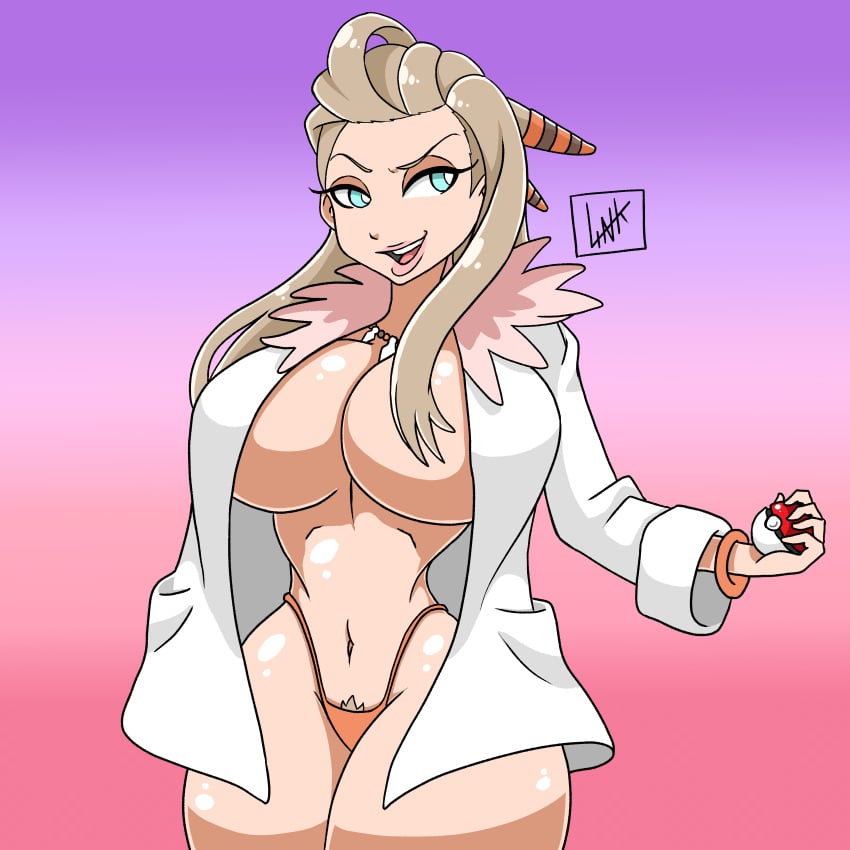 1girls alternate_breast_size breasts covering curvaceous dark-skinned_female dark_skin female full_cleavage labcoat large_breasts linkarts13 long_hair nintendo pokemon pokemon_professor pokemon_sv professor_sada_(pokemon) wide_hips