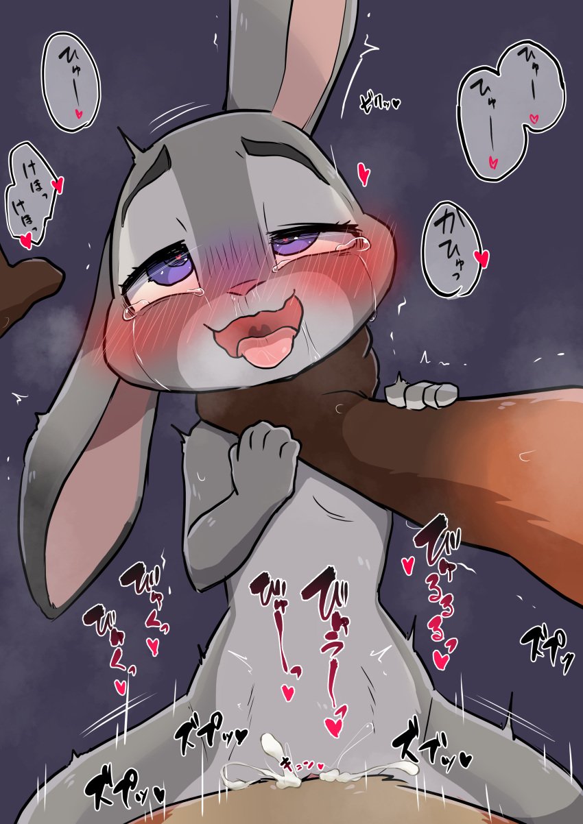 ahe_gao asphyxiation blush bunny_ears bunny_girl canid canine cum cum_in_pussy cum_inside disney dominant dominant_male domination drool drooling female female_penetrated flat_chest fur furry heart heart-shaped_pupils judy_hopps male male/female male_penetrating_female nick_wilde orgasm orgasm_face purple_eyes pussy rabbit rabbit_ears rabbit_girl smaller_female strangle strangled strangling submissive submissive_female tears tongue tongue_out zaramecatnyar zootopia