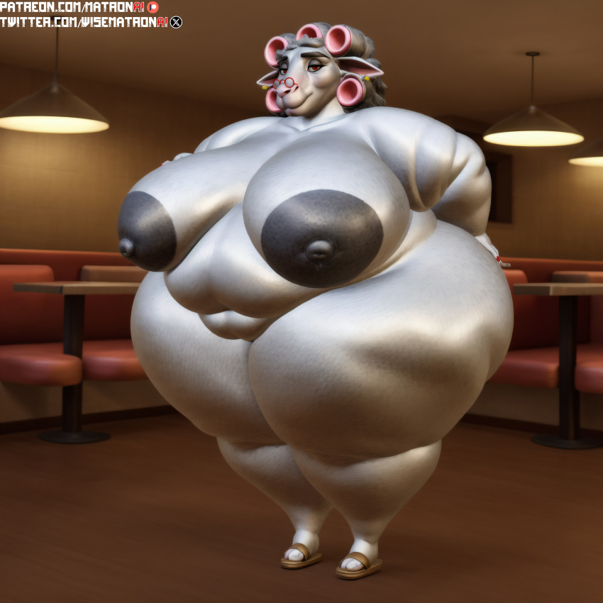 4k ai_generated anthro areola areolae bbw bedroom belly belly_button beware_the_shadowcatcher big_belly big_breasts chubby chubby_anthro chubby_female gilf glasses granny highres hips hips_wider_than_shoulders large_breasts large_nipples massive_ass massive_breasts massive_butt massive_thighs matronai_(artist) mature mature_anthro mature_female mature_woman maude_(bts) nipples obese obese_anthro obese_female overweight overweight_female patreon patreon_username pinup pussy sheep ssbbw stable_diffusion thick thick_legs thick_thighs thighs twitter_username wide_hips zed_technician_games