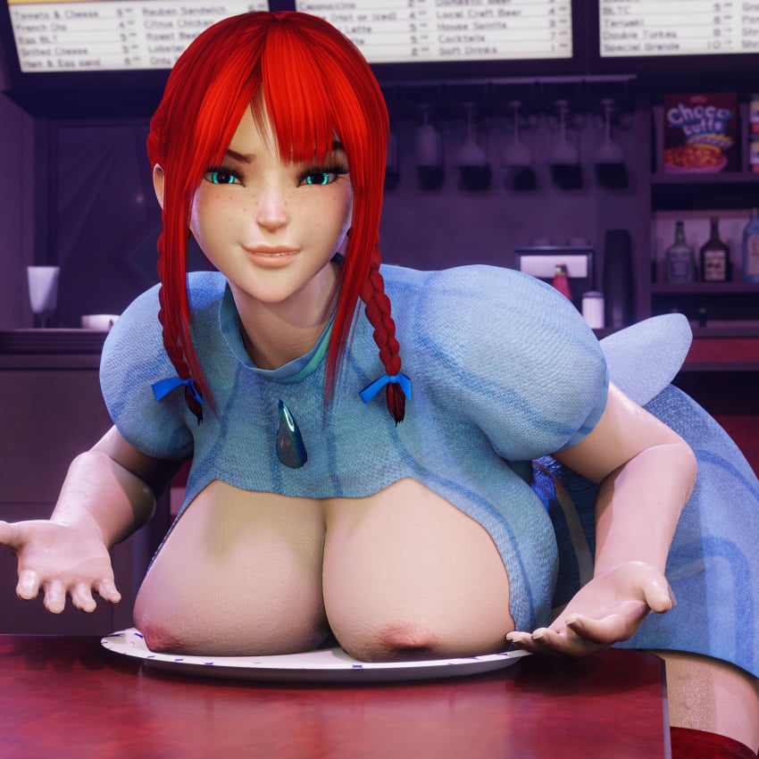 3d big_breasts blender dom3d presenting_breasts solo tagme teasing wendy's wendy_thomas