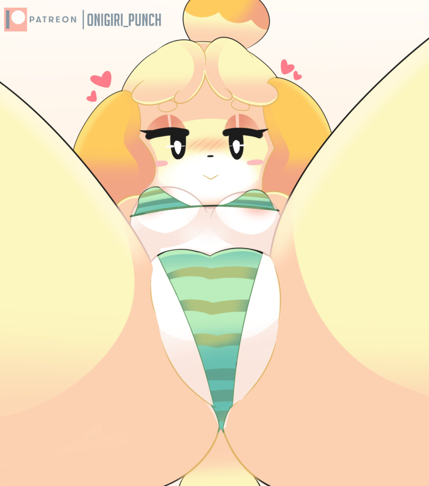 2022 animal_crossing anthro big_breasts breasts female isabelle_(animal_crossing) nintendo nipples onigiri_punch pussy tagme