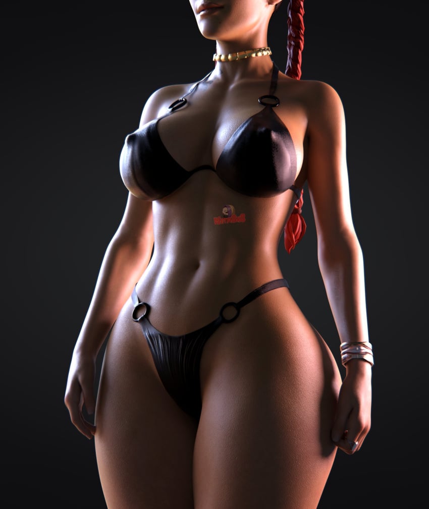 3d abs apex_legends big_ass big_breasts bikini braided_hair braided_twintails dark-skinned_female loba_(apex_legends) micro_bikini necklace respawn_entertainment swimsuit thick_thighs wide_hips wotm8h8