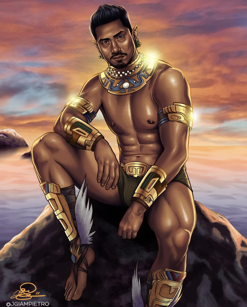 actor black_panther:_wakanda_forever celebrity in_character jgiampietro latino looking_at_viewer male male_only marvel marvel_cinematic_universe melanin muscles muscular muscular_male namor native_american_male ocean outdoors outside tenoch_huerta