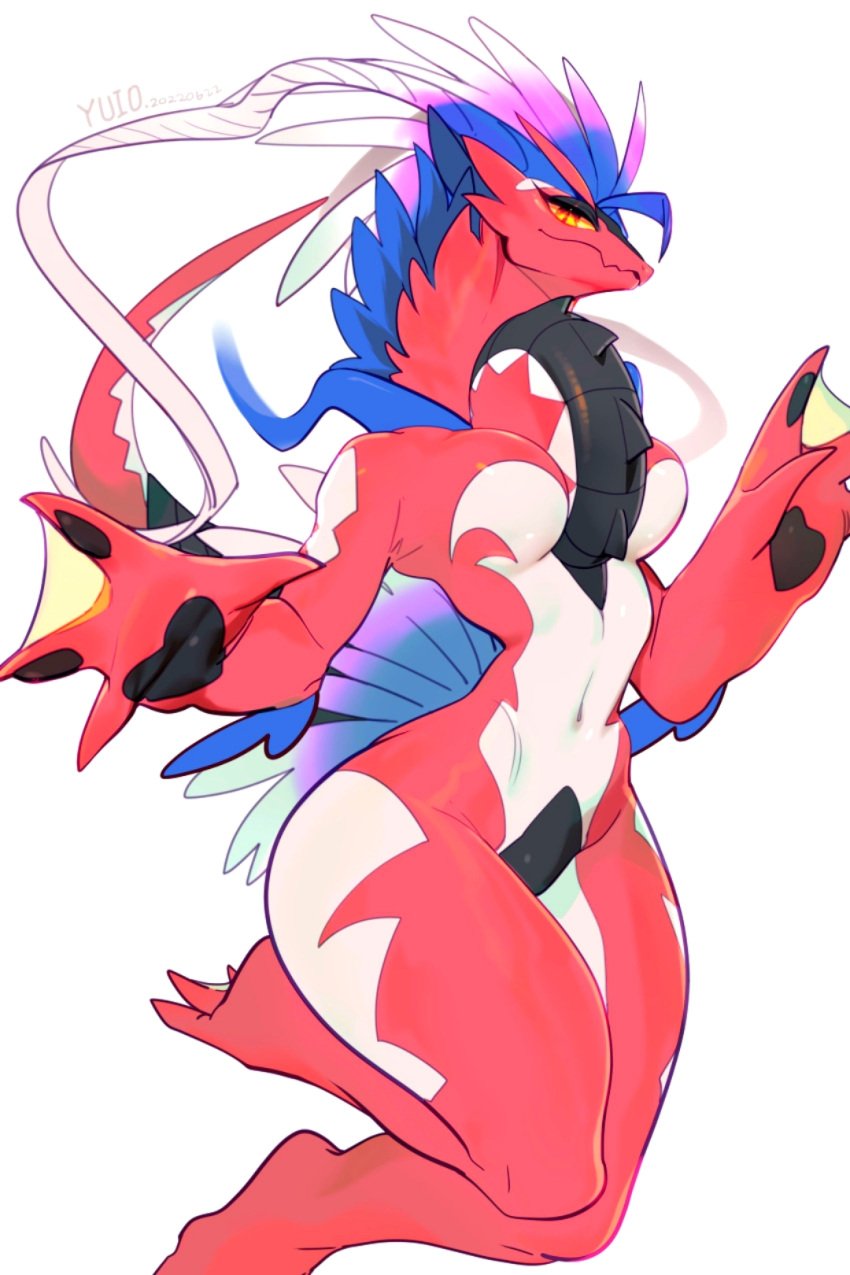 1girls anthro female koraidon paradox_pokemon pokémon_(species) pokemon pokemon_sv rcl- recolor scalie yuio