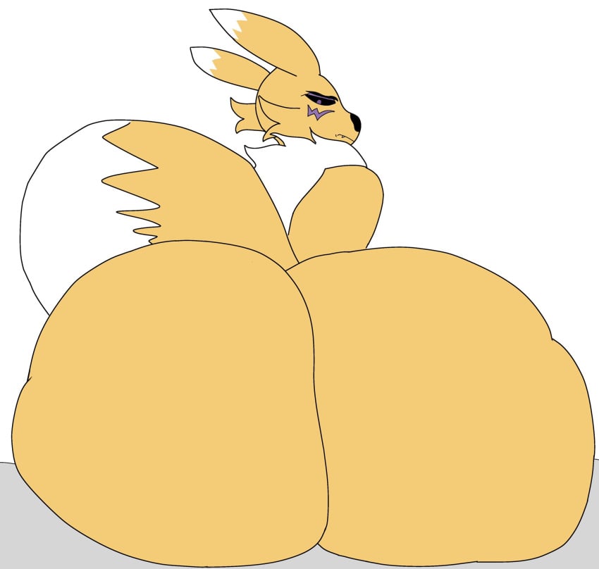 big_ass bluefightdog_(artist) bubble_butt digimon furry huge_ass renamon tagme