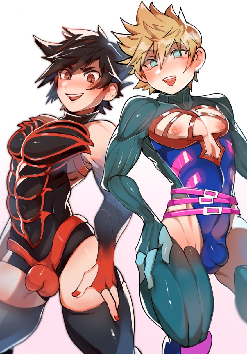 alternate_costume bulge byebyefrog femboy gay kingdom_hearts latex leotard male male_only unversed vanitas ventus