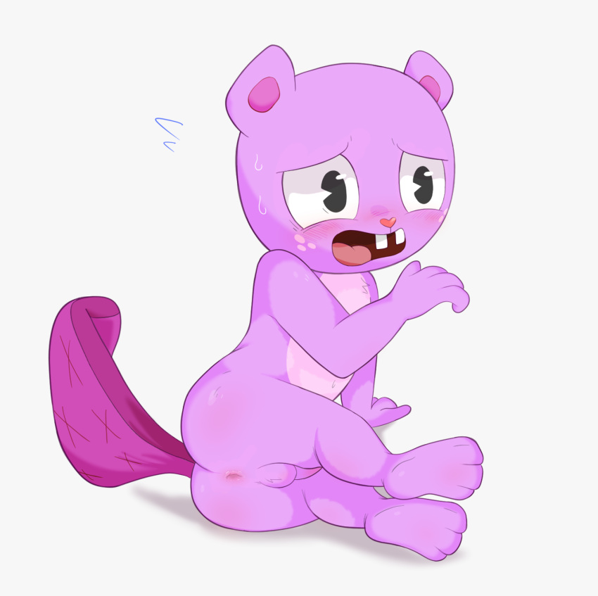 anthro anus ass balls beaver blush genitals happy_tree_friends hi_res male mammal nicholas_(artist) nude penis presenting presenting_hindquarters rodent solo toothy_(htf)