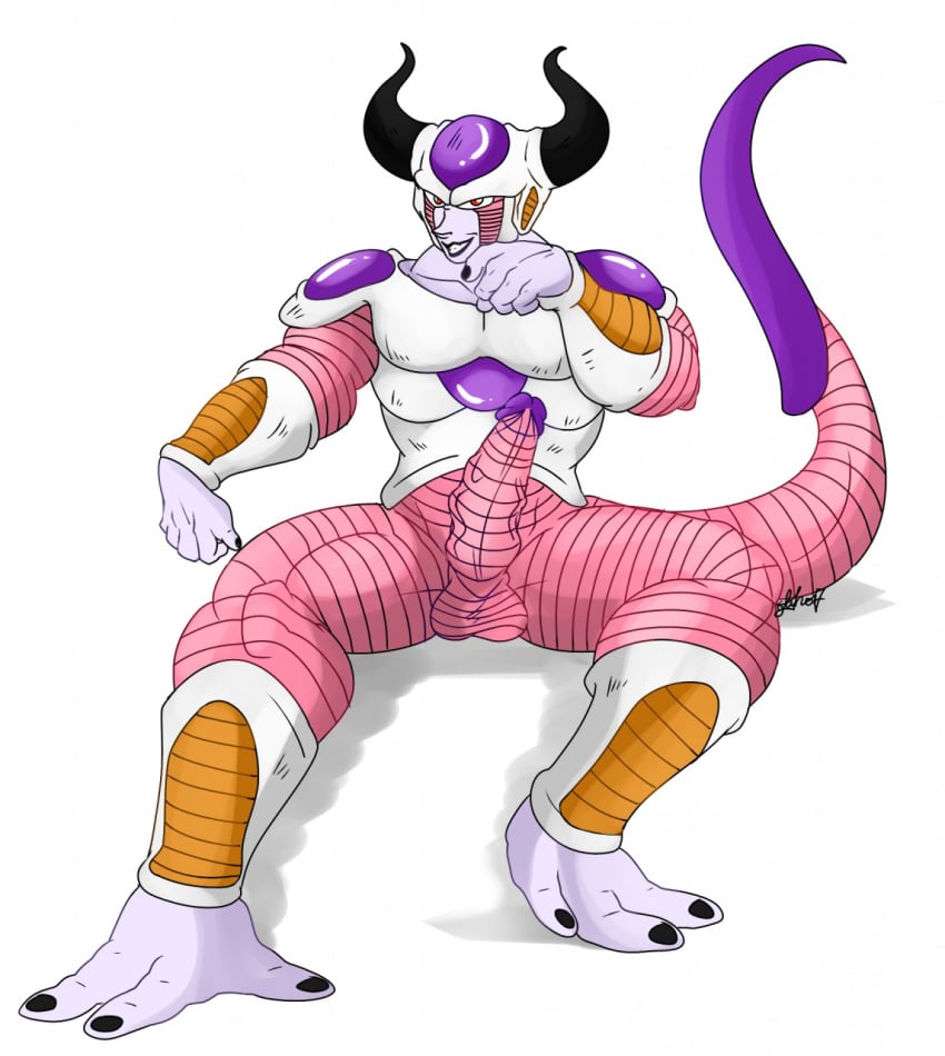 3_toes alien balls dragon_ball frieza male nelsonnoir penis red_eyes solo solo_male tail veiny_penis