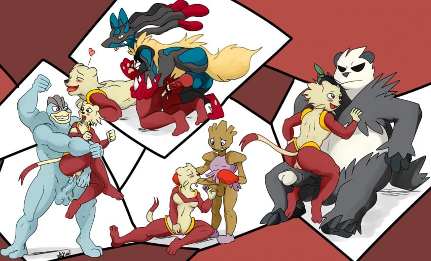 1girls 4boys anthro balls furry generation_1_pokemon generation_4_pokemon generation_5_pokemon generation_6_pokemon grabbing_balls hitmonchan huge_cock lucario machamp mega_lucario mienshao nelsonnoir pangoro penis_under_skirt pokemon pokemon_(species) pokemon_bw pokemon_dppt pokemon_xy straight