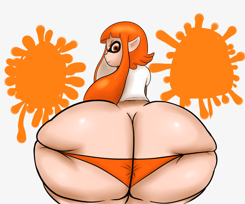 ass ass_cleavage ass_focus bad_anatomy big_ass butlova butt_crack enormous_ass female_only gigantic_ass huge_ass hyper hyper_ass inkling inkling_girl kaori_(splatoon) large_ass massive_ass nintendo orange_hair panties splatoon