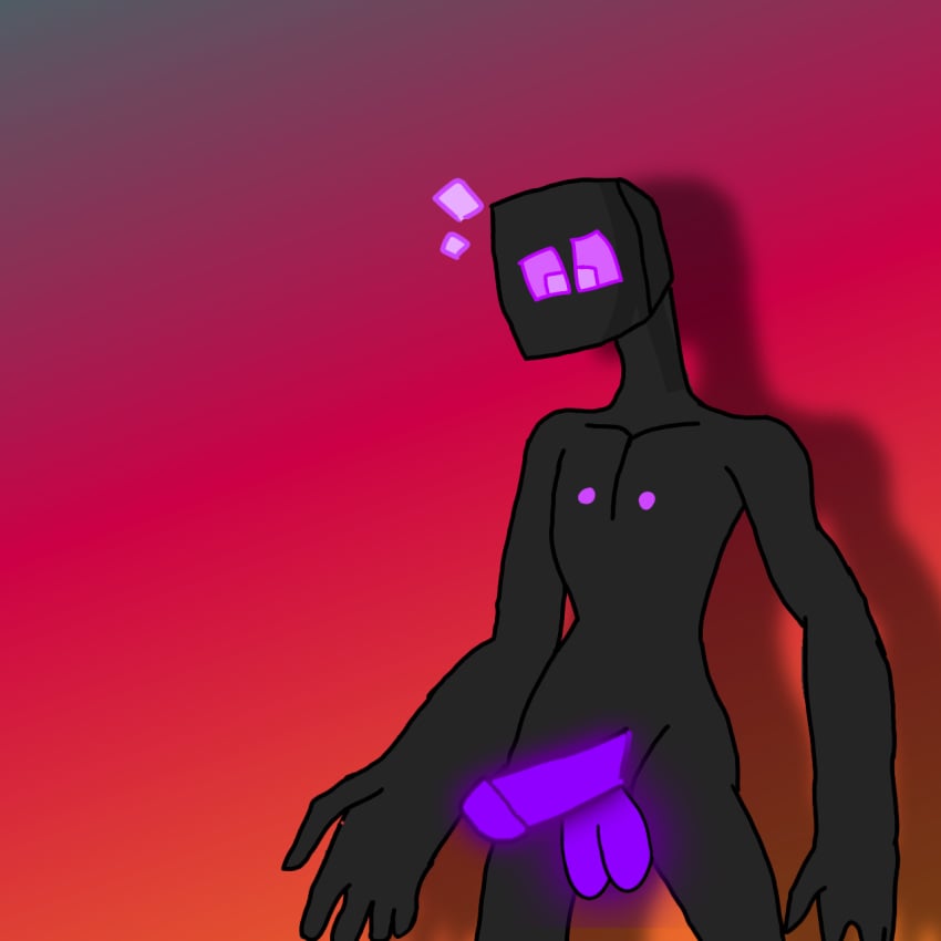 1boy enderman erect_penis erection gay_sex male male_only man_tits minecraft tagme tagme_(artist)