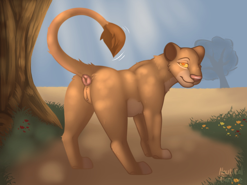 anus disney felid female feral genitals hi_res lion mammal nauticalcanine pantherine pussy sarabi solo solo_focus teasing the_lion_king