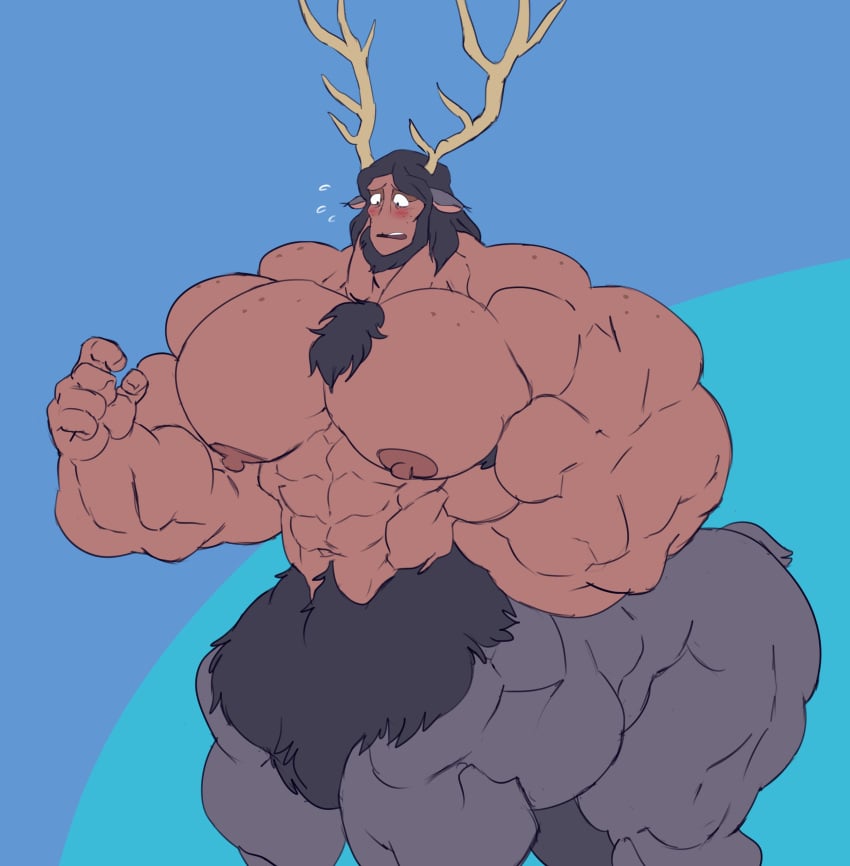 abs animal_ears antlers biceps centauroid centaurworld deer deer_taur elk male male_focus male_only muscle muscles muscular muscular_arms muscular_back muscular_legs muscular_male muscular_thighs nipples nowhere_king pecs remert solo solo_male taur veins