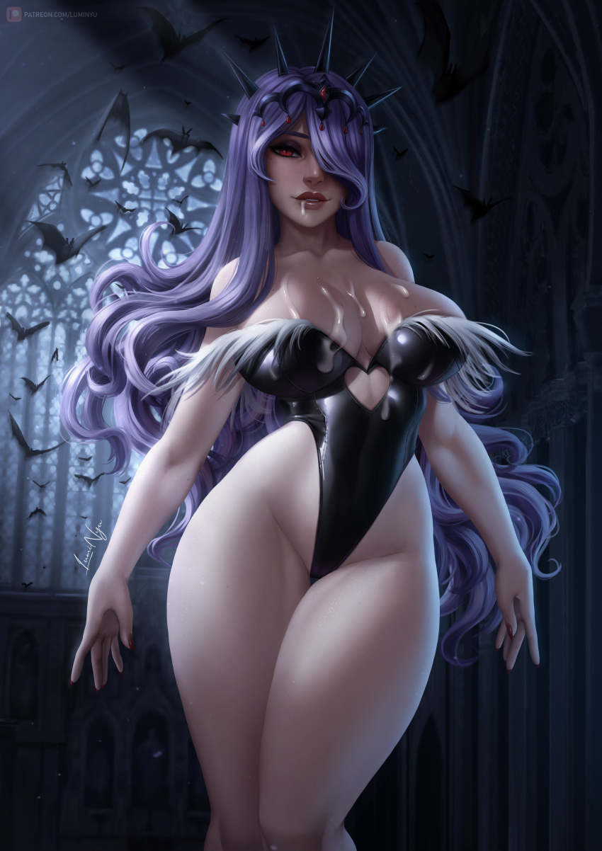 1girls arms_at_sides bare_shoulders bat bat_wings bats big_breasts breasts camilla_(fire_emblem) cleavage clothing_cutout collarbone cosplay cum cum_between_breasts cum_drip cum_dripping cum_on_body cum_on_breasts cum_on_chest cum_on_clothes cum_on_clothing cum_on_upper_body cumshot curly_hair curvy darkstalkers female female_only fire_emblem fire_emblem_fates hair_ornament hair_over_one_eye hartman_hips heart_cutout highleg highleg_leotard highres hips indoors large_breasts legs_together leotard lips long_hair looking_at_viewer luminyu medium_breasts mole mole_on_breast morrigan_aensland morrigan_aensland_(cosplay) nail_polish nintendo parted_lips patreon_logo patreon_username purple_hair red_eyes red_nails smile solo solo_female standing strapless strapless_leotard thick_thighs thigh_gap thighs thunder_thighs tiara tight_clothing vampire very_long_hair video_game video_game_character video_games voluptuous white_skin