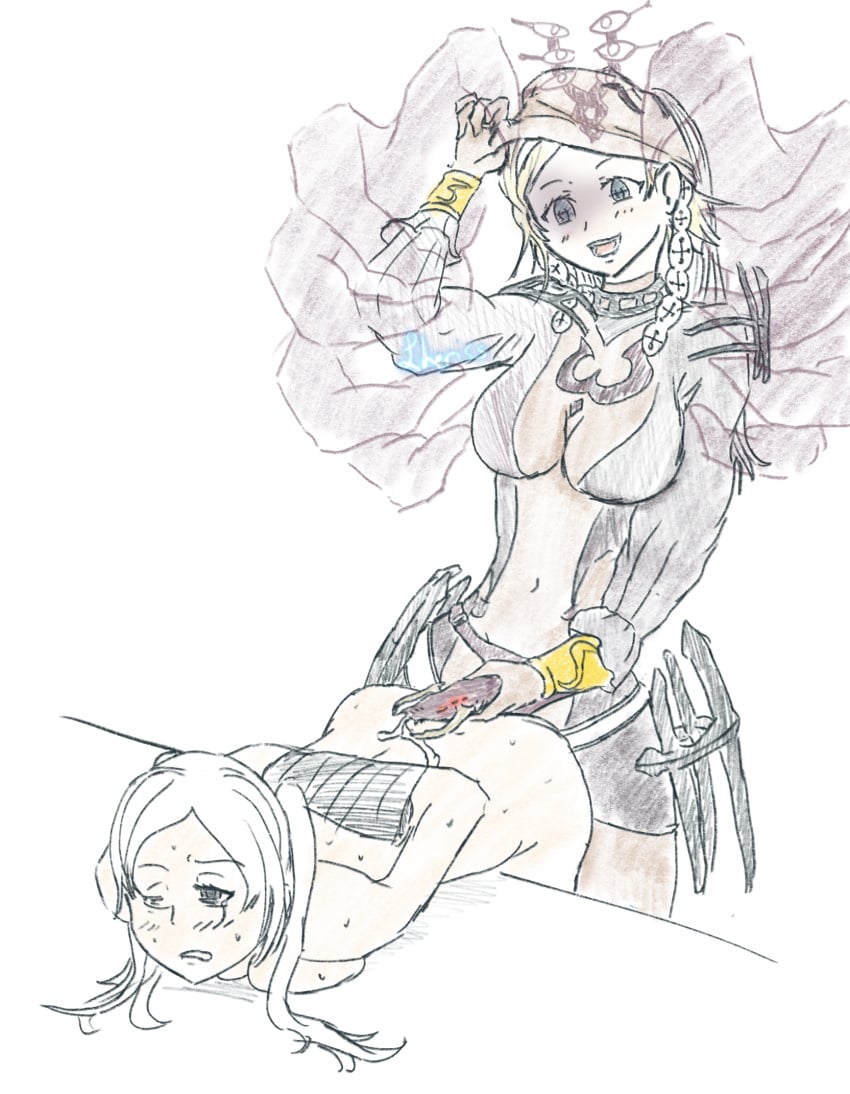 alternate_costume alternate_hairstyle aversa_(fire_emblem) aversa_(fire_emblem)_(cosplay) blue_eyes bondage breasts center_opening cleavage clothed_female_nude_female completely_nude corruption cosplay crying crying_with_eyes_open dark-skinned_female dark_skin dildo dildo_with_face female_only femdom femsub fire_emblem fire_emblem_awakening grima_(fire_emblem) hair_down imminent_rape lheriss lissa_(fire_emblem) long_hair long_sleeves medium_breasts navel nintendo nude nude_female one_eye_closed open_mouth rape robin_(fire_emblem) robin_(fire_emblem)_(female) rough_sketch sex_toy short_hair smile strap-on strap-on_with_face twintails white_hair