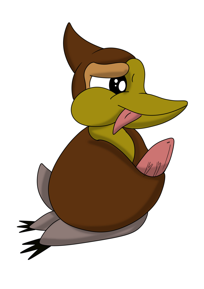 anthro don_bluth genitals hi_res male penis petrie solo the_land_before_time tongue tongue_out