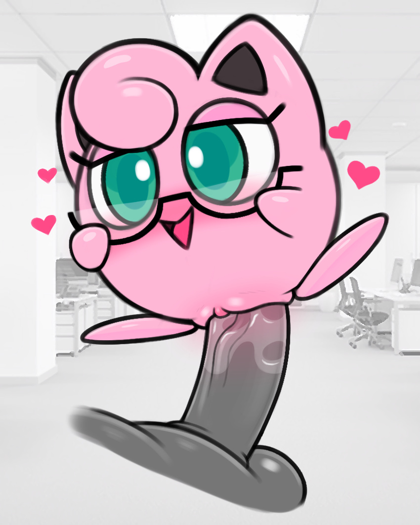 acstlu balls blush disembodied_penis duo eyewear female genitals glasses green_eyes heart hi_res jigglypuff male male/female nintendo nude open_mouth penetration penis pink_body pokemon pokemon_(species) pussy sex vaginal_penetration video_games waddling_head