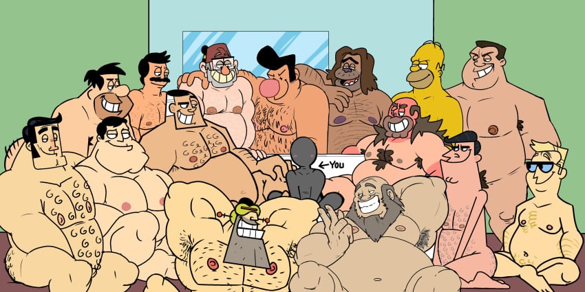 2021 20th_century_fox adult_swim american_dad anon anothermeekone artstyle_imitation avatar_the_last_airbender bara blush bob's_burgers bob_belcher buck_tuddrussel cartoon_cartoons cartoon_network chad_(clarence) clarence crossover danny_phantom dexter's_dad dexter's_laboratory dick_daring different_artstyle dilf disney disney_xd evil_grin evil_smile fat_man father fred_flintstone gay glasses gravity_falls greg_universe hair hairy_armpits hairy_chest harold_uglio homer_simpson imminent_sex implied_sex iroh jack_fenton male male_only muscles muscular muscular_male naked nickelodeon no_visible_genitalia nude pubic_hair smile stan_smith stanley_pines steve_barkin steven_universe the_fairly_oddparents the_flintstones the_grim_adventures_of_billy_and_mandy the_replacements the_simpsons time_squad timmy's_dad what_a_cartoon yaoi