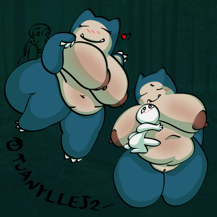 2022 anthro areola belly big_belly big_breasts blue_body blush breasts brown_areola brown_nipples clinging closed_eyes cute duo embrace erection eye_contact fangs female genitals green_background hanging_on_partner heart hi_res hug huge_breasts human looking_at_another lying male male/female mammal navel nintendo nipples nude overweight overweight_anthro overweight_female pokémon_(species) pokemon pussy simple_background size_difference smaller_male smile snorlax tan_body teeth thick_thighs tuanyllej2 video_games watermark white_body wholesome wide_hips