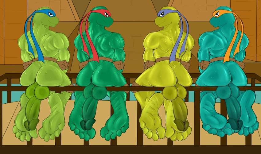 4boys 5_toes anus ass balls big_feet big_penis brothers donatello_(tmnt) erection gay humanoid_feet leonardo_(2003) leonardo_(tmnt) michelangelo_(2003) michelangelo_(tmnt) naked non-human raphael_(tmnt) soles tmnt_2003 vendetta892