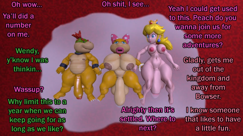 1boy 2futas 3d 3koma after_sex big_balls big_breasts blonde_hair blue_eyes bowser_jr. carpet chubby chubby_male cum_on_carpet cum_puddle dialogue earrings ending femboy flaccid flaccid_penis futanari koopa koopaling laying_down lipstick mario_(series) medium_breasts milk_puddle nintendo nipples nude nude_futanari nude_male nutmansfm pink_lipstick princess_peach scalie scalie_humanoid super_mario_64 super_mario_bros. tagme thick_lips thick_penis thick_thighs wendy_o._koopa white_sclera