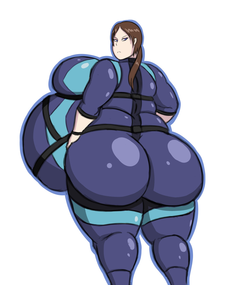 1girls ass bbw belly big_ass big_belly brown_hair fat fat_ass female huge_ass jill_valentine jill_valentine_(amra_sila) mizz-britt morbidly_obese obese overweight resident_evil ssbbw weight_gain