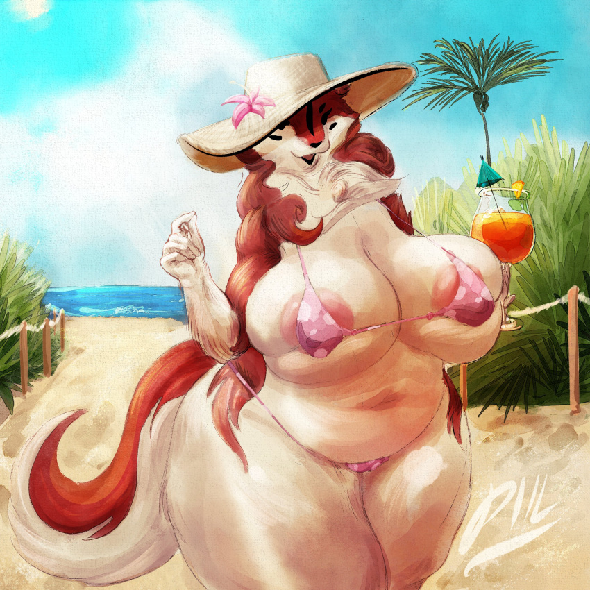 anthro big_breasts breasts chubby female furry piilsud ria_(piilsud) thick_thighs