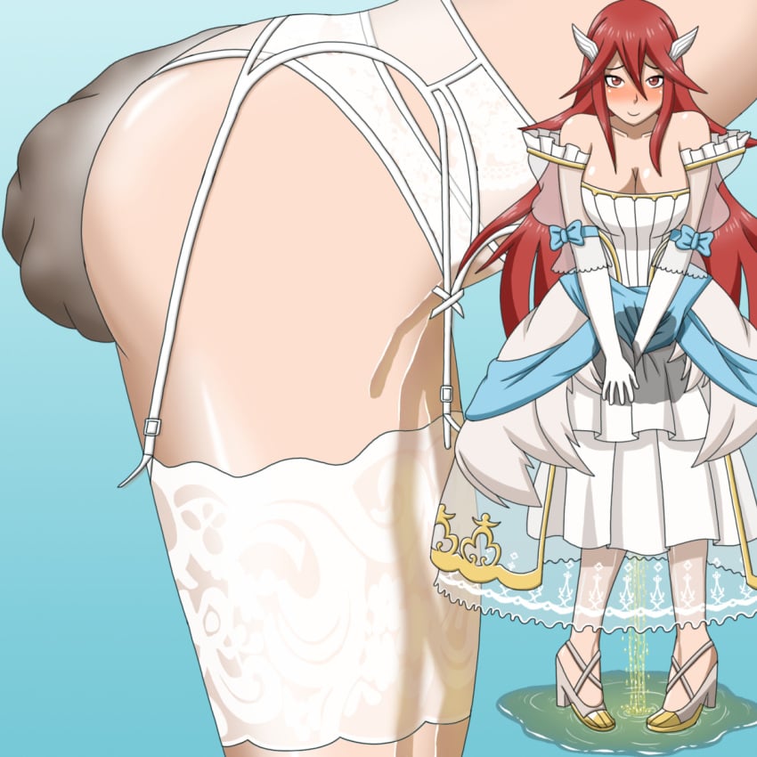 alternate_costume blush bride clothing cordelia_(bridal)_(fire_emblem) cordelia_(fire_emblem) dress fancy fire_emblem fire_emblem_awakening fire_emblem_heroes fully_clothed large_breasts official_alternate_costume panties pantypoop papergami peeing peeing_self scat shitting soiling soiling_clothing source_request stockings urine wedding_dress wetting wetting_clothing